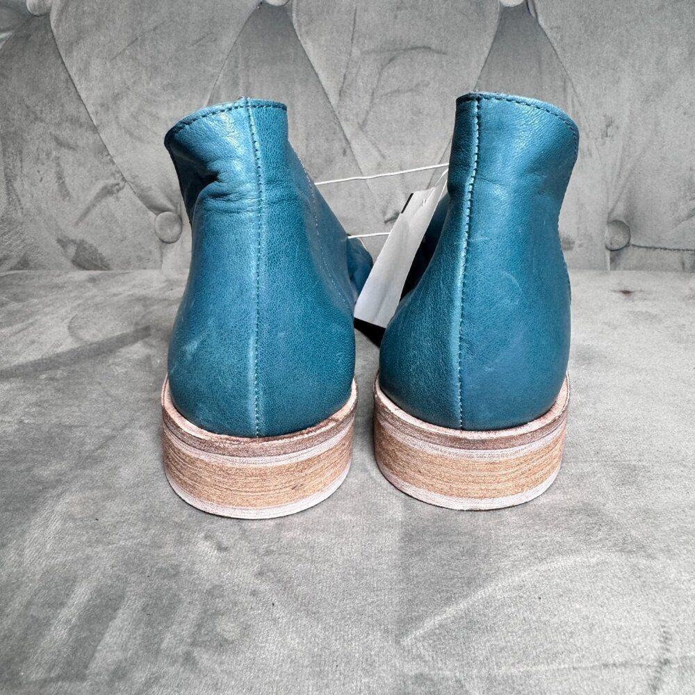 FREE PEOPLE Sun Valley Crisscross Strap Leather Sandal Size 38 NWT teal‎ azure - Picture 6 of 8